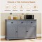 Buffet Storage Cabinet with Three Drawers and Adjustable Shelving